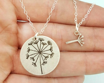 Mom Gift - Mother Daughter Necklace Set Jewelry - Dandelion Necklace - Gift - Best Friends Necklace - Ready to Ship - Mother's Day Gift