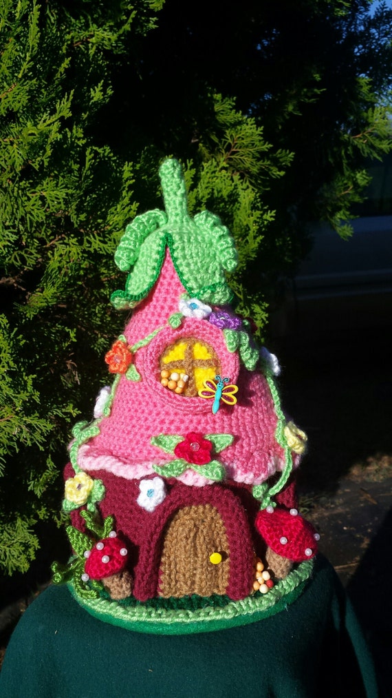 Fantasy Fairy or Gnome House Handmade Crochet ooak