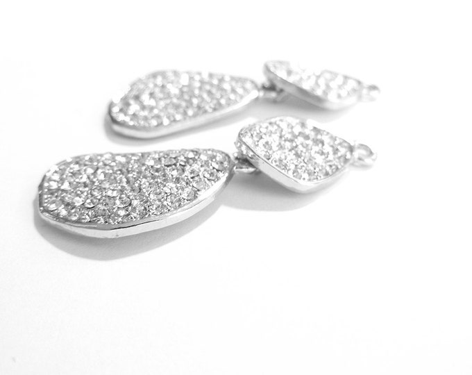 Pair of Abstract Rhinestone Drops