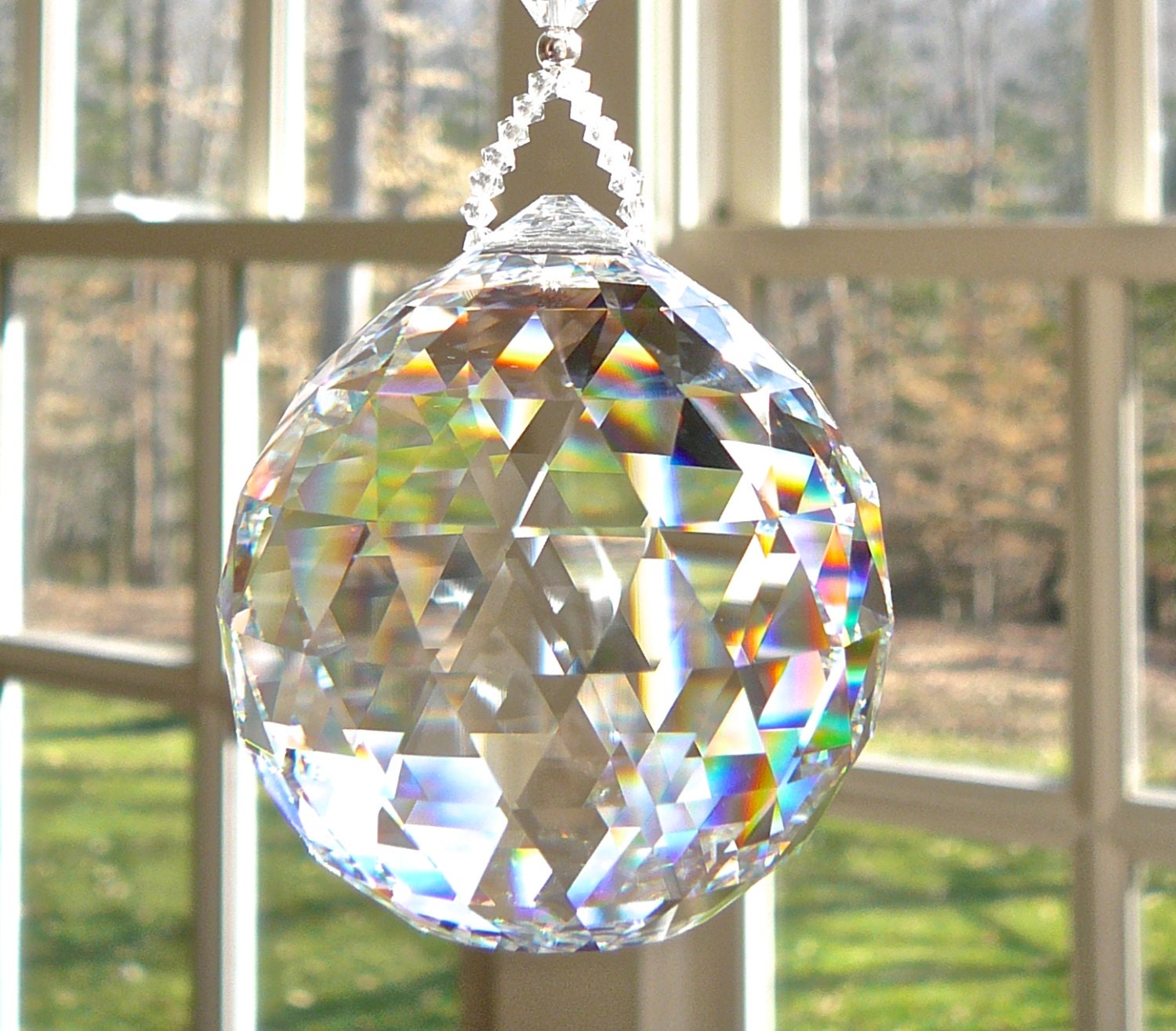 HUGE 50mm Swarovski Crystal Ball Suncatcher Clear Crystal
