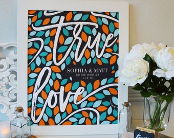 Wedding Guest Book, Alternative Wedding Guest Book, Custom Wedding Guest Book // ArtPaper Print or Canvas Print // W-VQ02-1PS AA3 03S