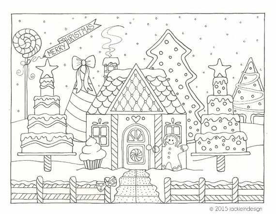 Winter Scene Coloring Sheet 3