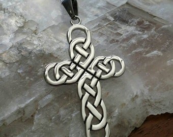 Stainless Steel Celtic Knot Cross Cross Pendant Necklace