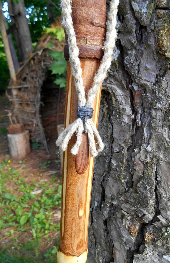 Walking stick 57 tall Wood hiking staff with by bearpawrustics