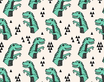 Dinosaur Fabric Dinosaurs Green T Rex Tyrannosaurus Rex Prehistoric Kids Boys By Andrea Lauren Cotton Fabric By The Yard with Spoonflower