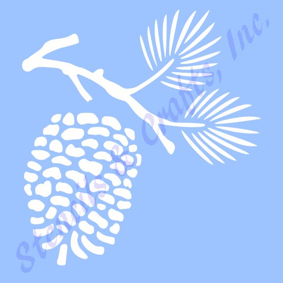 PINECONE STENCIL PINE template templates by StencilsAndCraftsInc