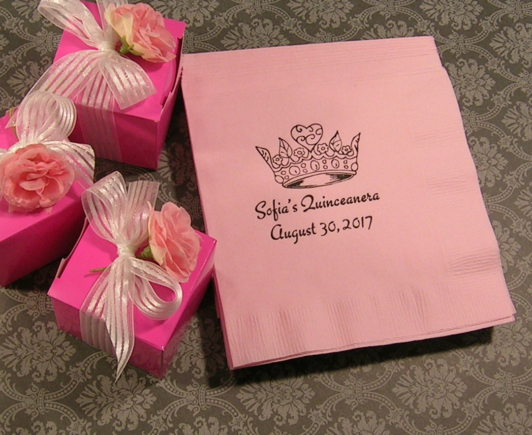 Quinceanera napkins Mis Quince Mis Quince Anos personalized