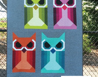 Allie Owl Quilt Pattern Whales Modern Quilt Pattern by Elizabeth Hartman