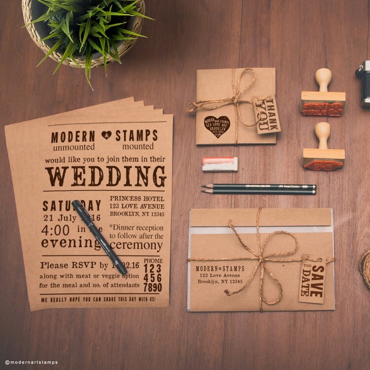 Wedding Invitation Stamp Wedding Stamp by modernartstamps