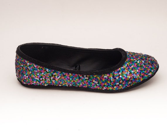 multicolor sequin flats