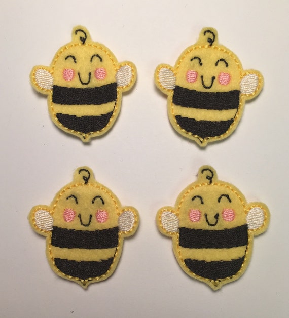 Bumble Bee Embroidered Felt Applique