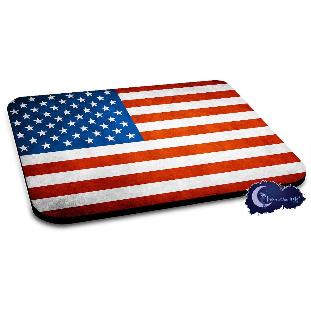 American Flag Mouse Pad USA Patriotic by InsomniacArts on Etsy