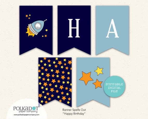 PRINTABLE Blast Off Bunting Banner