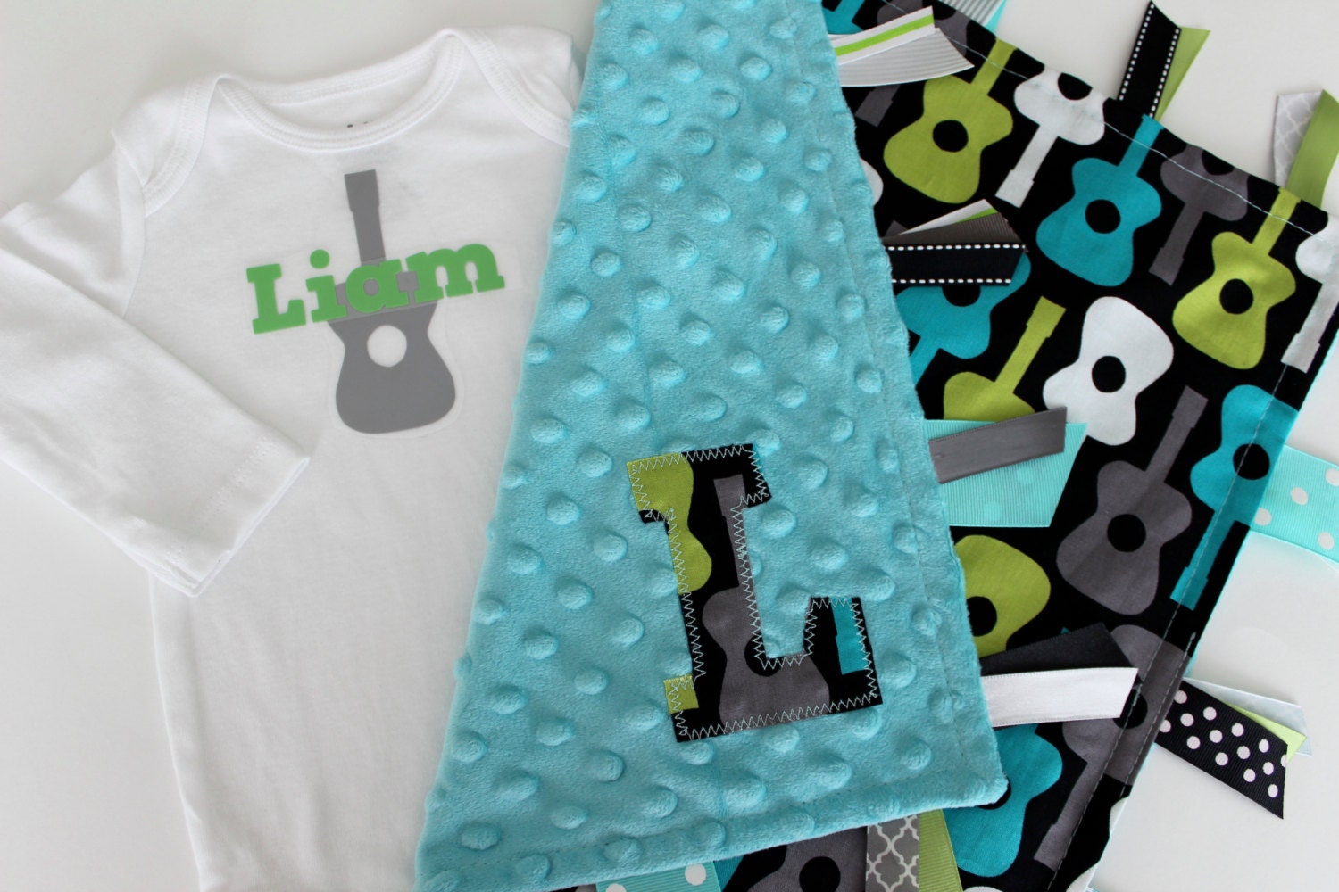 taggie blanket onesie baby boy gift set personalized