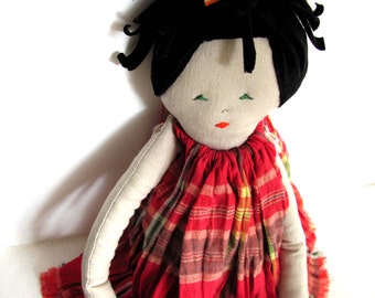 DanDan-- Doll----Child friendly---Recycled---Fabric Doll-toys- Cotton-handmade-children love--gift--under 55 USD