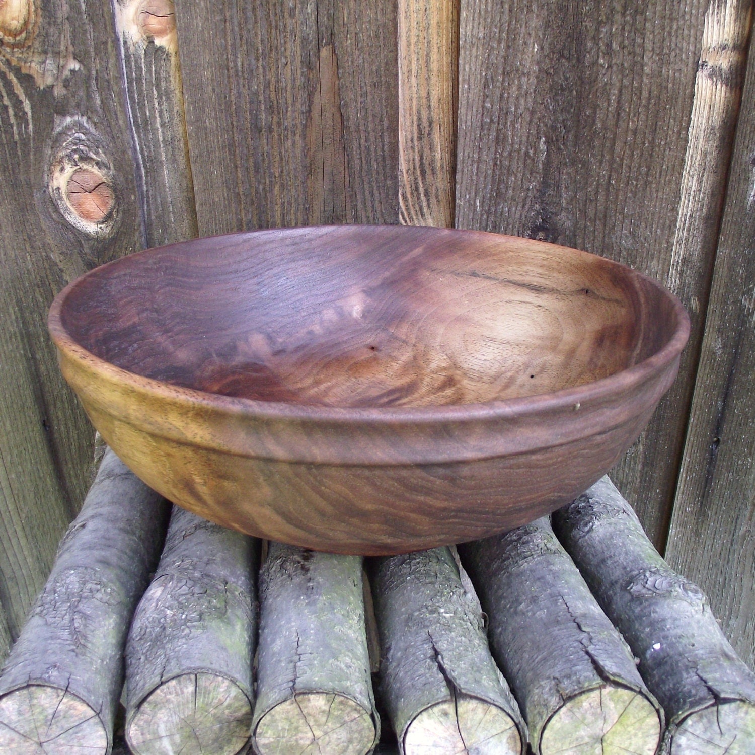 Walnut Wood Bowl Reclaimed Walnut Wood Wooden Bowl Rustic