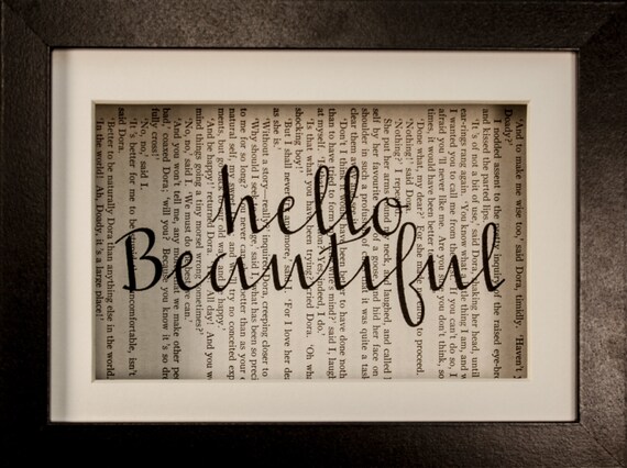 Hello Beautiful Inspirational Quote Vintage by 