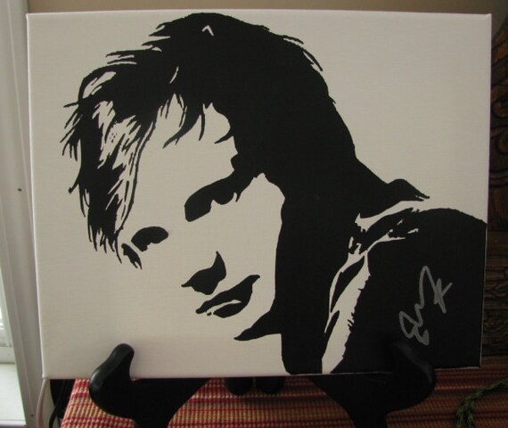 Items similar to Ed Sheeran Silhouette Two-toned Canvas 8 x 10 on Etsy