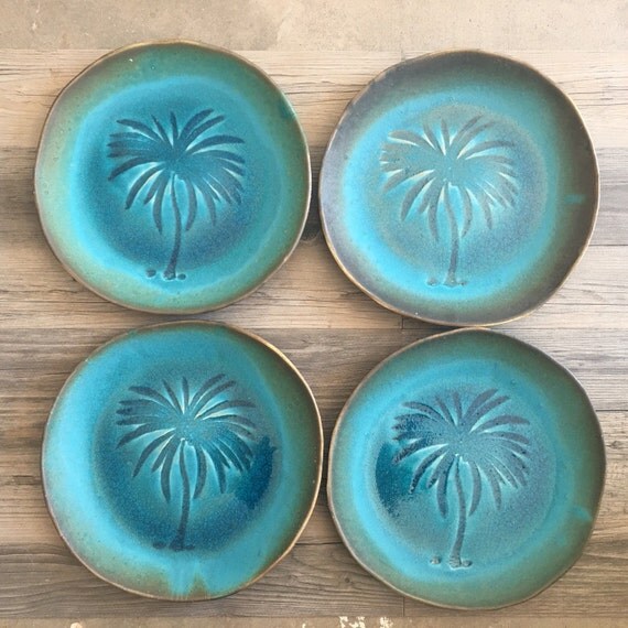 Items similar to Turquoise plate and Serving dishes ceramic dinner