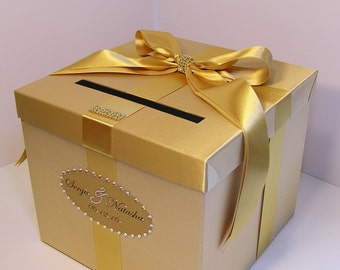 Wedding Card Box Gold Gift Card Box Money Box Holder-Customize your color