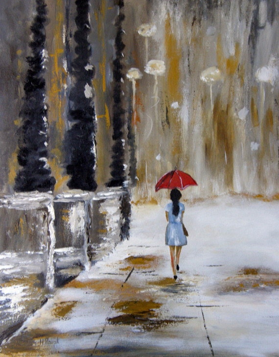 Red Umbrella Wall Art Print