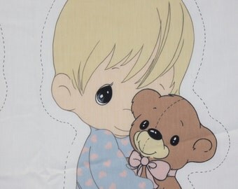 Precious Moments Samuel Butcher Girl and Boy Cut & Sew Fabric Panel Stuffed Doll Pillow