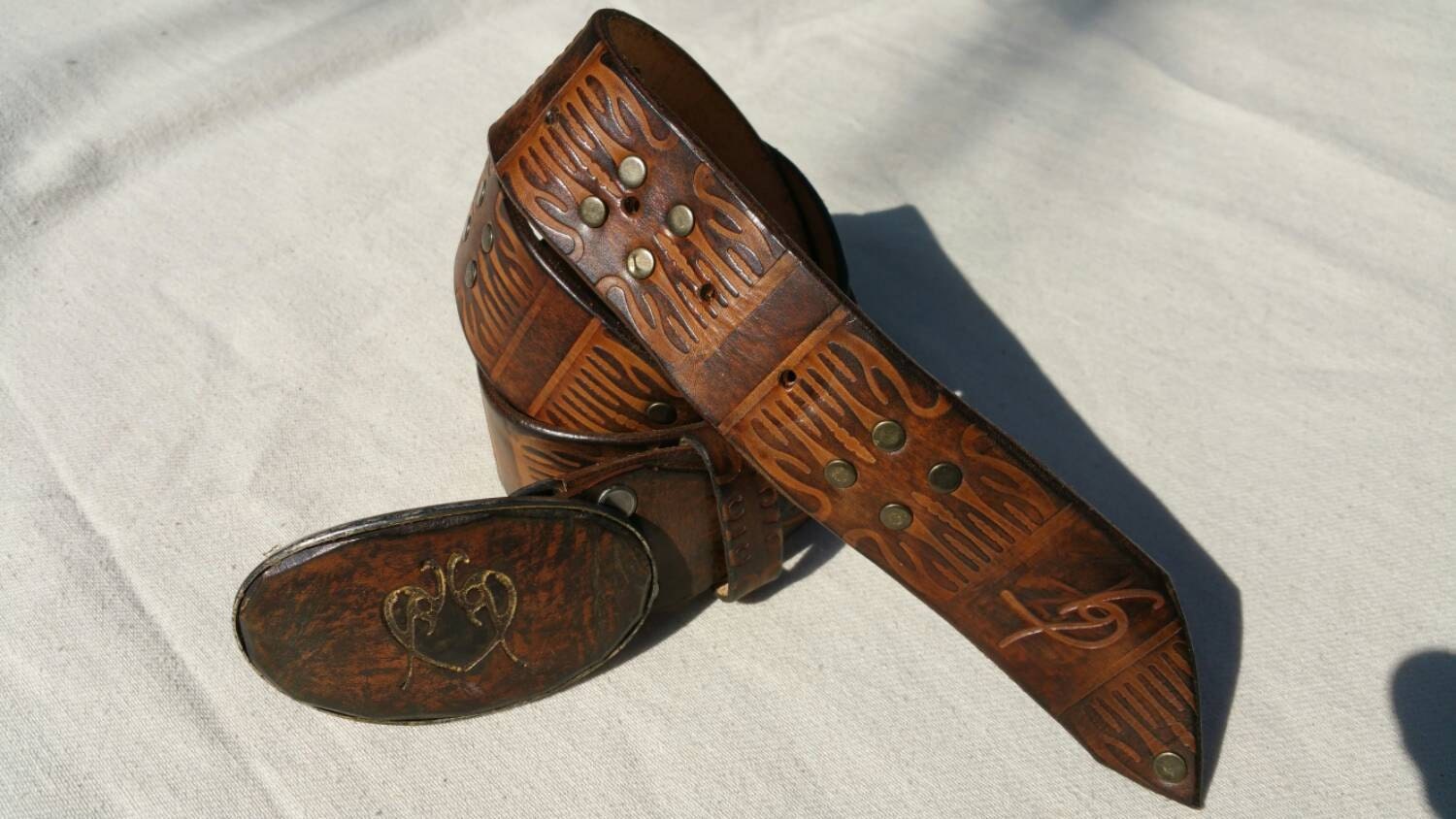 Belts for Men Brown leather Designer belt Wide Belt Cool by ISHAOR