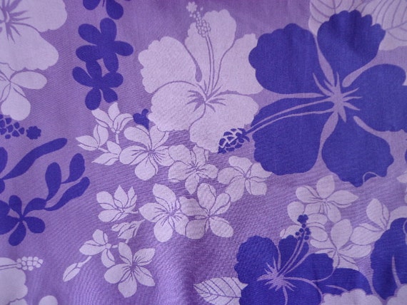 Purple Hibiscus Fabric Hawaiian Motif Fabric 3 Yards