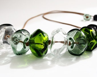 Gorgeous sage green necklace - sparkling glass necklace - Sage necklace