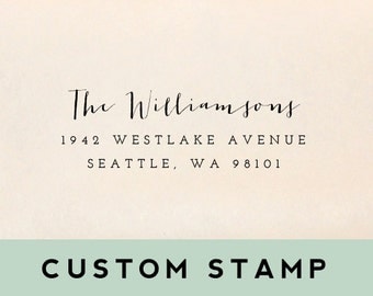 Return Address Stamp - Style #01, Wood Mounted or Self-Inking Address Stamp, Wedding Stamp, Personalized Stamp, Custom Stamp, Client Gift