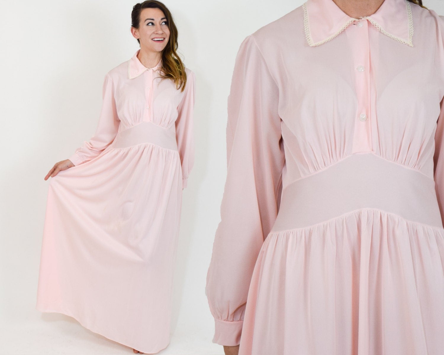 Long Sleeve Nylon Nightgown Cumshot Brushes