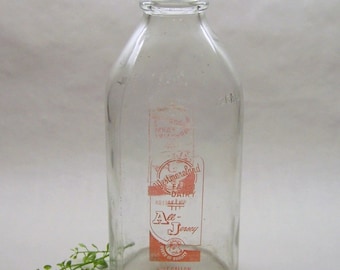 Vintage Westmoreland Farm Dairy Milk Bottle, Half Gallon Milk Bottle, Glass Milk Bottle, Farm House Decor