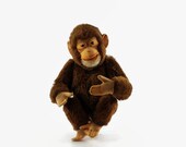 Vintage Steiff Jocko Chimpanzee, Stuffed Animal Monkey, Brown Mohair