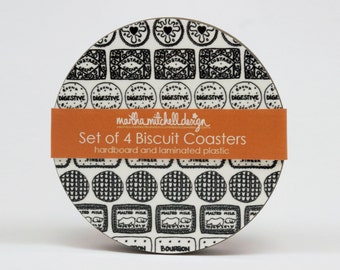 Biscuit Coasters - Biscuit gift - Biscuit present - Biscuit drawing - Foodie gift - Biscuit lover gift