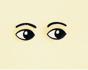 20 Pairs Dolls Eyes with Eyebrows (Ref 920) Toy Doll Making / Restoration Waterslide Transfers Decals, (Small)