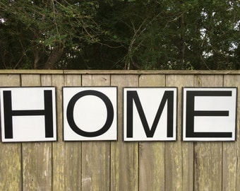 HOME sign, Fixer Upper Inspired Signs,4-16x16, Rustic Wood Signs, Farmhouse Signs, Wall Décor