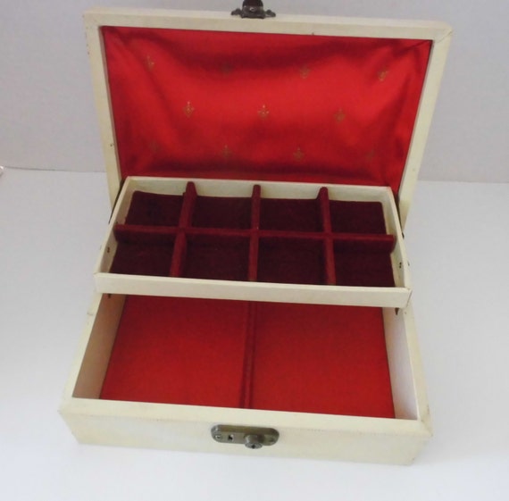 Vintage Jewelry Box-Faux leather With Satin Interior/two