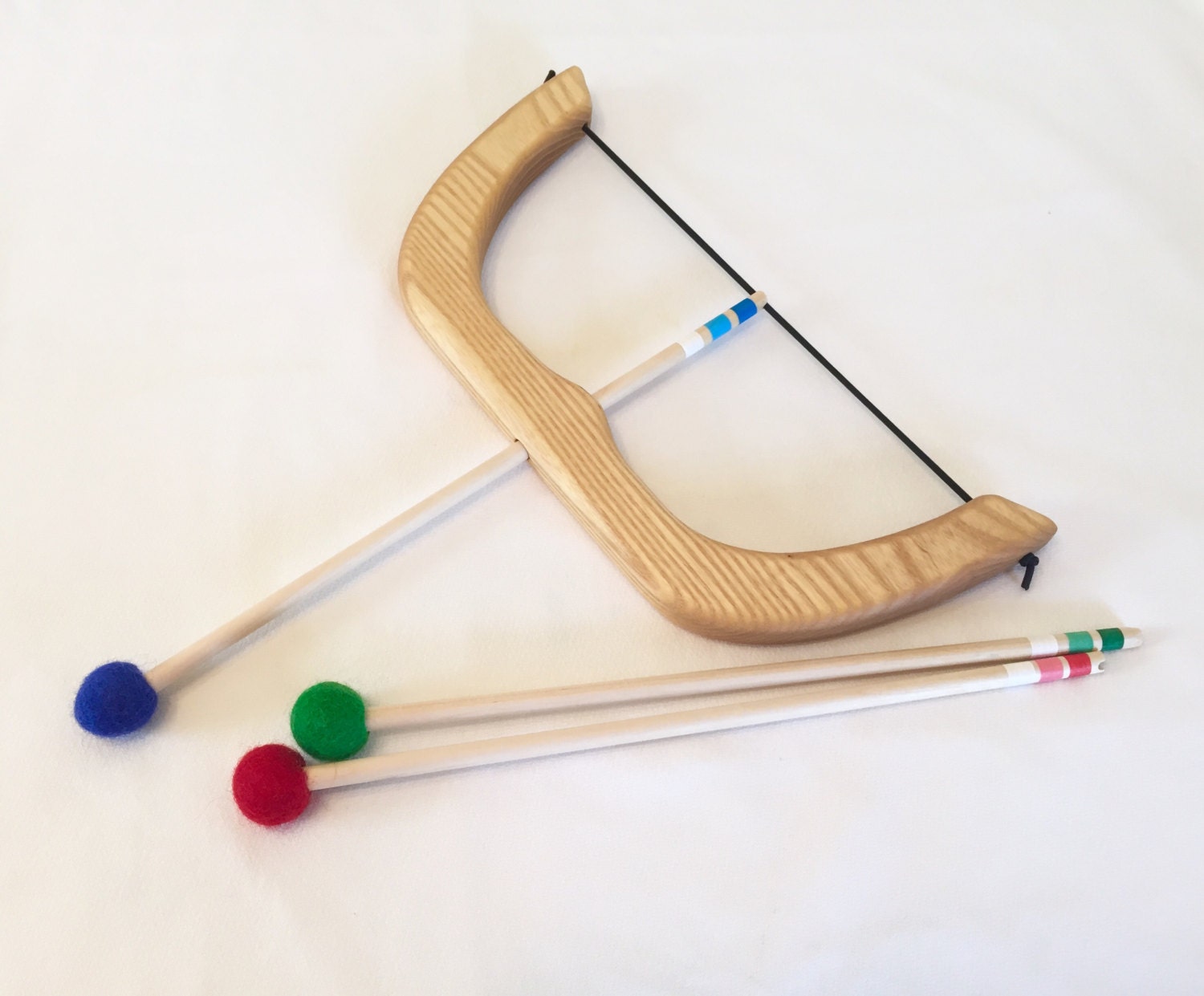 Small Wooden Bow and Arrows Natural Toy Play Set by FromJennifer