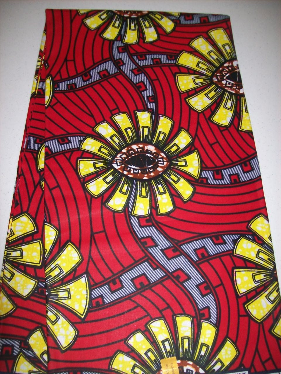 New Design Red and Yellow African print fabric by the yard/