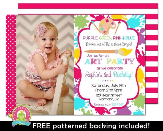 Art Party Invitation, Art Party Invite, Girls Art Party Invitation, Art Invitation, Painting Party Invite, Birthday Party Invitations Il_570xn