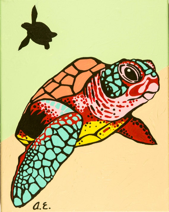 Unmounted Print from Canvas Sea Turtle