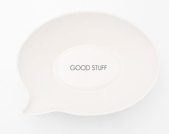 Modern Porcelain Snack Bowl, White Ceramic Popcorn Bowl, Cereal Bowl - GOOD STUFF!