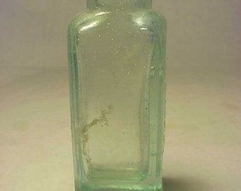 c1880s Doct. Marshall's Catarrh Snuff , Aqua Cork top Blown Glass Medicine Bottle No. 2