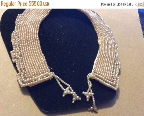 Summer Sale Vintage Faux Pearl Collar with detailed by EMTWTT