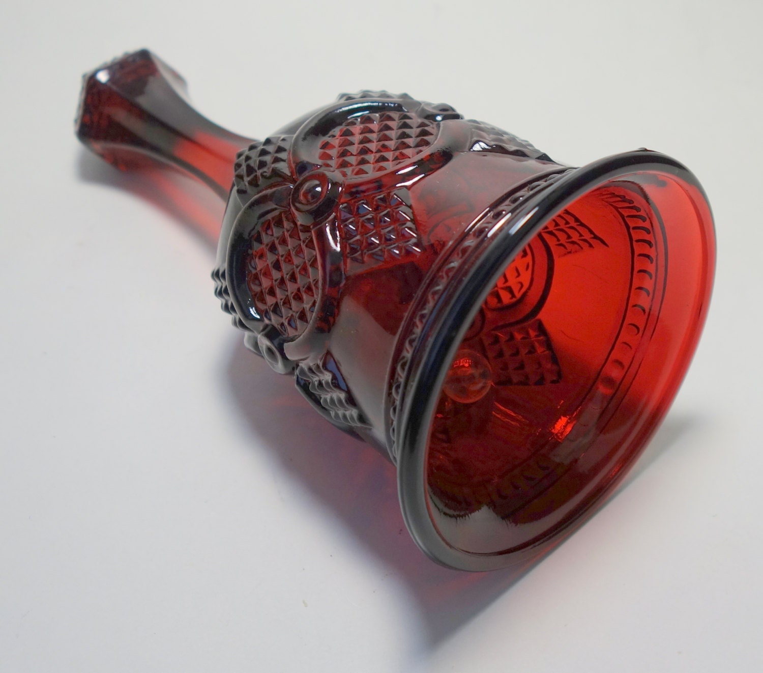 Vintage Avon Cape Cod Ruby Red Glass Hostess Dinner Bell