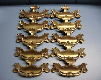 Brass Furniture Handles set of 10 Drawer Pulls Hardware