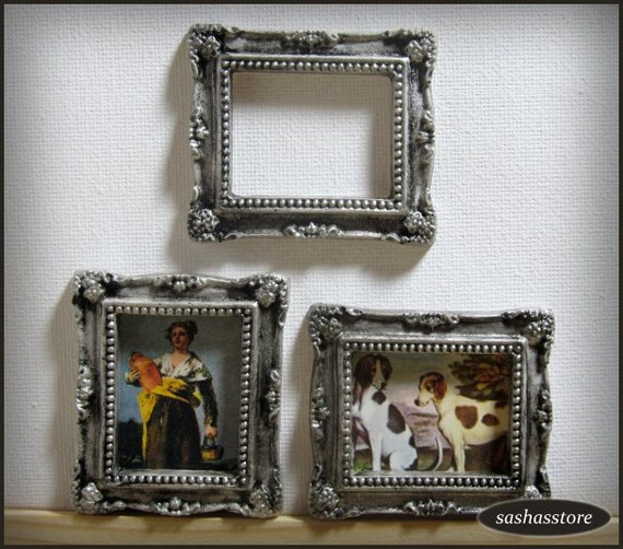 Dollhouse picture frame shabby miniature dollhouse by sashasstore