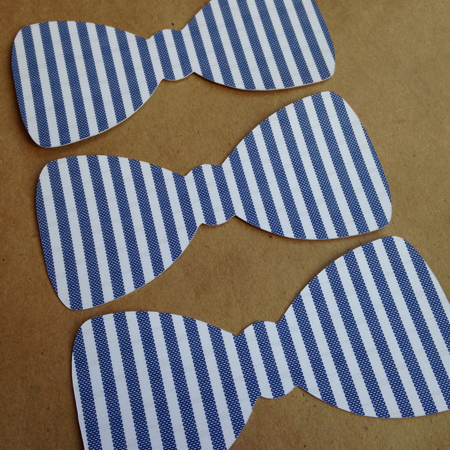 25 Paper Bow Tie Cutouts Seersucker