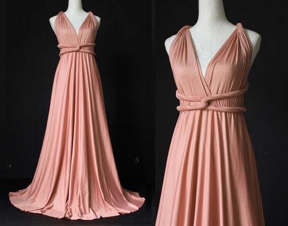 Dusty Pink Bridesmaid Dress Infinity Dress Wrap by myuniverse