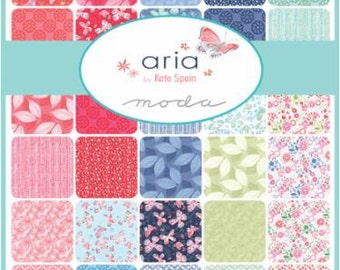 SALE, Aria Charm Pack by Moda's Kate Spain, 42, 5 Inch Squares In Collection, 27230PP